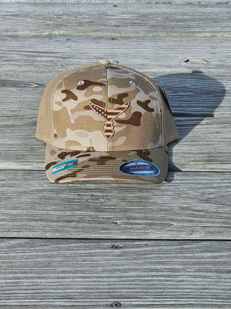 American Leather Patch - Arid Multi Cam/Tan Flex-Fit Hat – Chasing Tail
