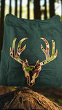 Bi-blend Hoodie - Forrest Green w/ Camo Deer