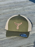 American Leather Patch - Olive Green/Tan Snap Back Hat