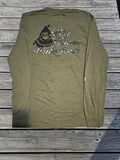 Big Game Waterfowl - Tri-Blend Long Sleeve Military Green w/  Arctic  Camo Duck