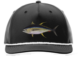 Performance Snap Back Hat - Black w/ Yellowfin Tuna