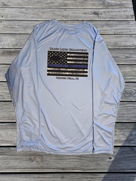 Blue Line Performance Long Sleeve - Light Blue w/ American Tail