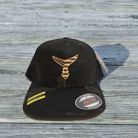American Leather Patch - Black Multi Cam/Black Flex-Fit Hat
