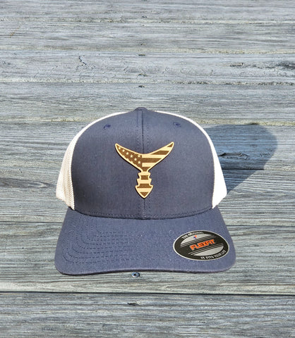 American Leather Patch - Navy Blue/White Flex-Fit Hat