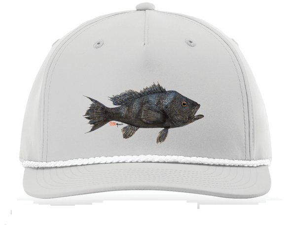 Performance Snap Back Hat - Gray w/ Black Sea Bass