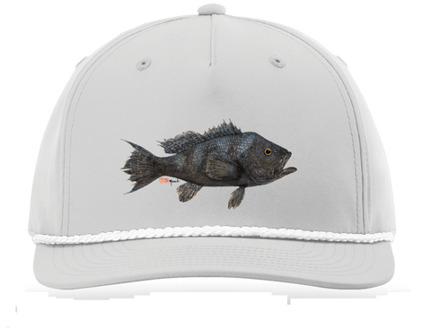 Performance Snap Back Hat - Gray w/ Black Sea Bass