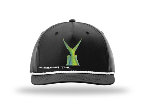 Performance Snap Back Hat - Black/ Mahi Mahi Tail