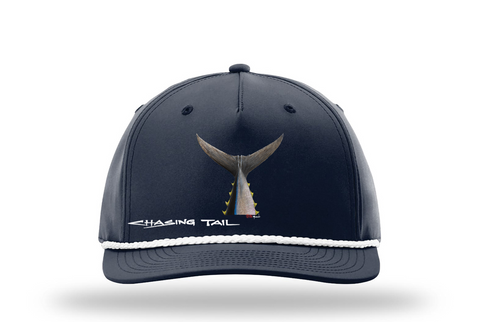 Performance Snap Back Hat - Navy w/ Bluefin Tuna Tail