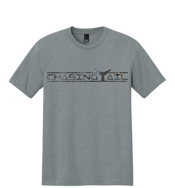 Tri-Blend Short Sleeve Fish Print Gray w/ Black Sea Bass Tail