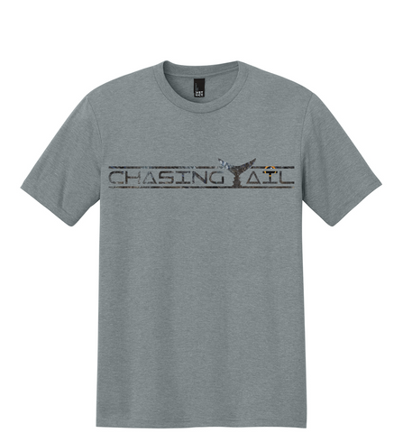 Tri-Blend Short Sleeve Fish Print Gray w/ Black Sea Bass Tail