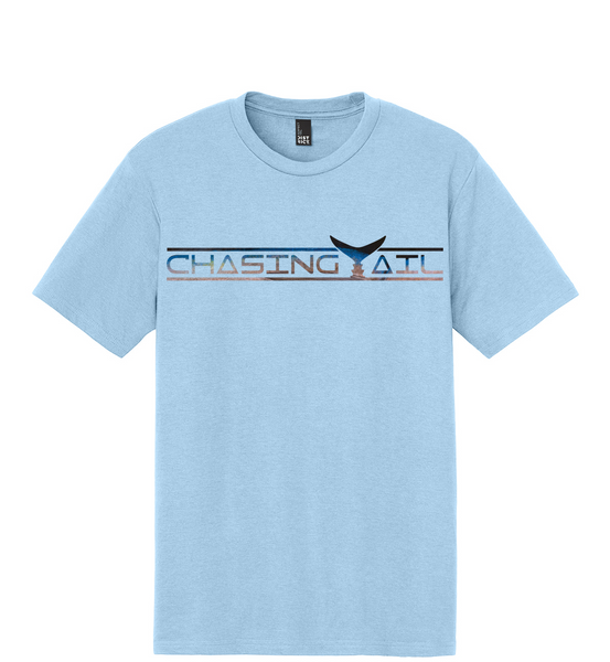 Tri-Blend Short Sleeve Fish Print Ice Blue w/ Bluefin Tuna Tail