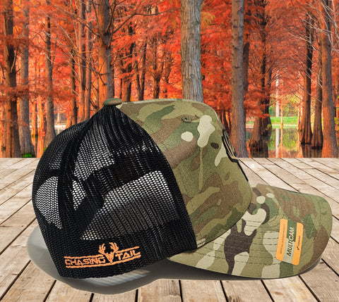 Deer Leather Patch - Multi Cam/Black Snap Back Hat