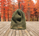 Winter Hat - Olive Green - Deer Patch