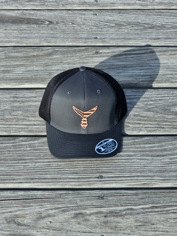American Leather Patch - Charcoal/Black  Snap Back Hat