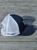 Liquid Embroidered Snap Back Hat Navy/White