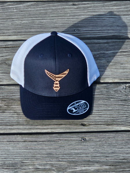 American Leather Patch - Navy/White Snap Back Hat