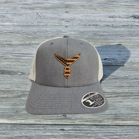 American Leather Patch - Heather Gray/White Snap Back Hat