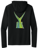 Performance Light Weight Hoodie Fish Print Black/ Mahi Mahi Tail