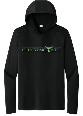 Performance Light Weight Hoodie Fish Print Black/ Mahi Mahi Tail