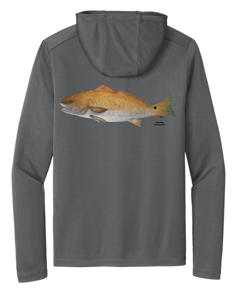 Performance Light Weight Hoodie Gray / Red Drum