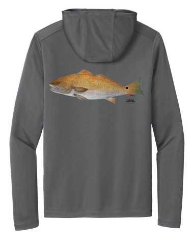Performance Light Weight Hoodie Gray / Red Drum