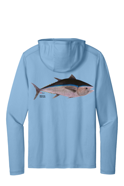 Performance Light Weight Hoodie Light Blue w/ Bluefin Tuna