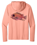 Performance Light Weight Hoodie Soft Coral w/ Big Eye Toro Print