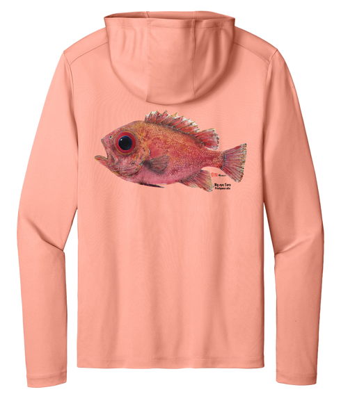Performance Light Weight Hoodie Soft Coral w/ Big Eye Toro Print