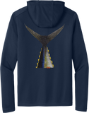 Performance Light Weight Hoodie Fish Print Navy w/ Yellowfin Tuna Tail
