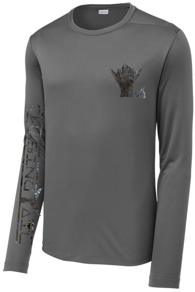 Performance Long Sleeve Fish Print Gray w/ Black Sea Bass Tail