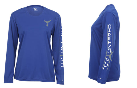 Performance Long Sleeve Royal Blue w/ Gray Tail - Womens