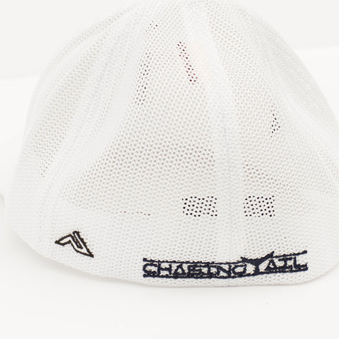 Liquid Embroidered Flex Fit Hat - White