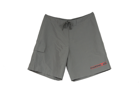 Board Shorts - Gray w/ Red Tail