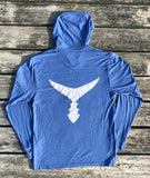 Tri-Blend Light Weight Hoodie Royal Blue w/ Gray Tail