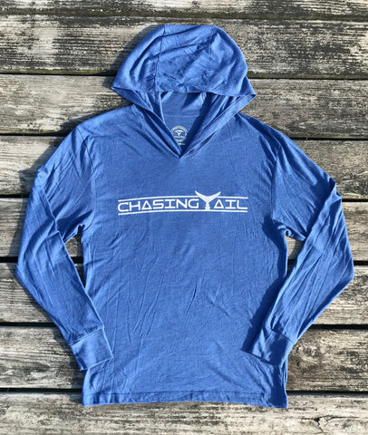 Tri-Blend Light Weight Hoodie Royal Blue w/ Gray Tail