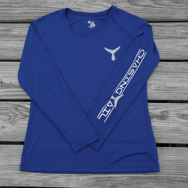 Performance Long Sleeve Royal Blue w/ Gray Tail - Womens