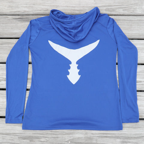 Performance Light Weight Hoodie Royal Blue w/ Gray Tail -Womens