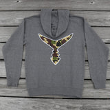 Bi-Blend Hoodie Gray w/ Camo Tail