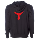 Bi-Blend Hoodie Black w/ Red Tail