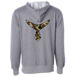 Bi-Blend Hoodie Gray w/ Camo Tail