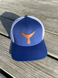 Tan Leather Patch - Royal/White Snap Back Hat