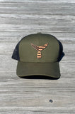 American Leather Patch - Hunter Green/Black Snap Back Hat