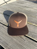 Tan Leather Patch - Brown/Tan Snap Back Hat