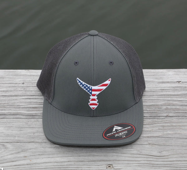 Liquid Embroidered Flex Fit Hat Graphite