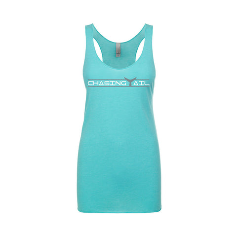 Tri-Blend Tank Top Tahiti Blue w/ Gray Tail - Womens